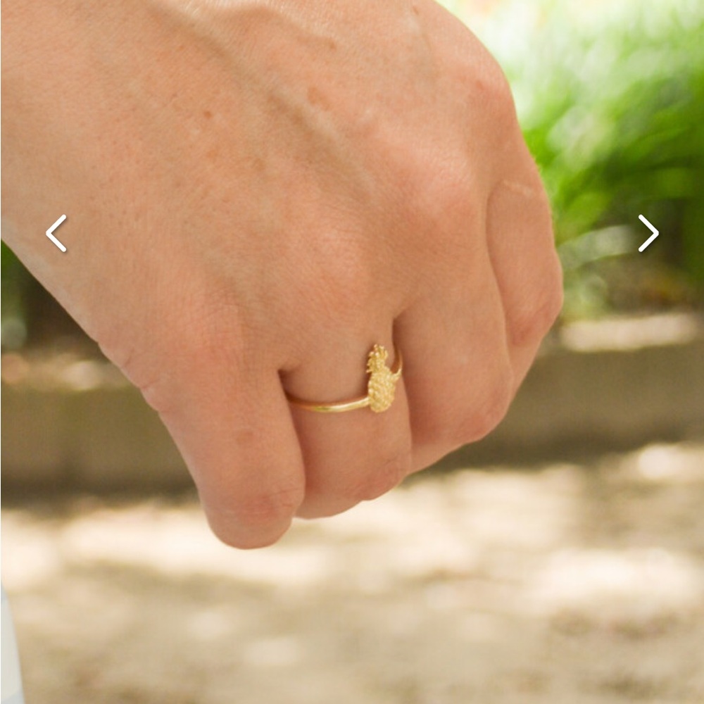 14k Solid Gold Pineapple Ring - image 2